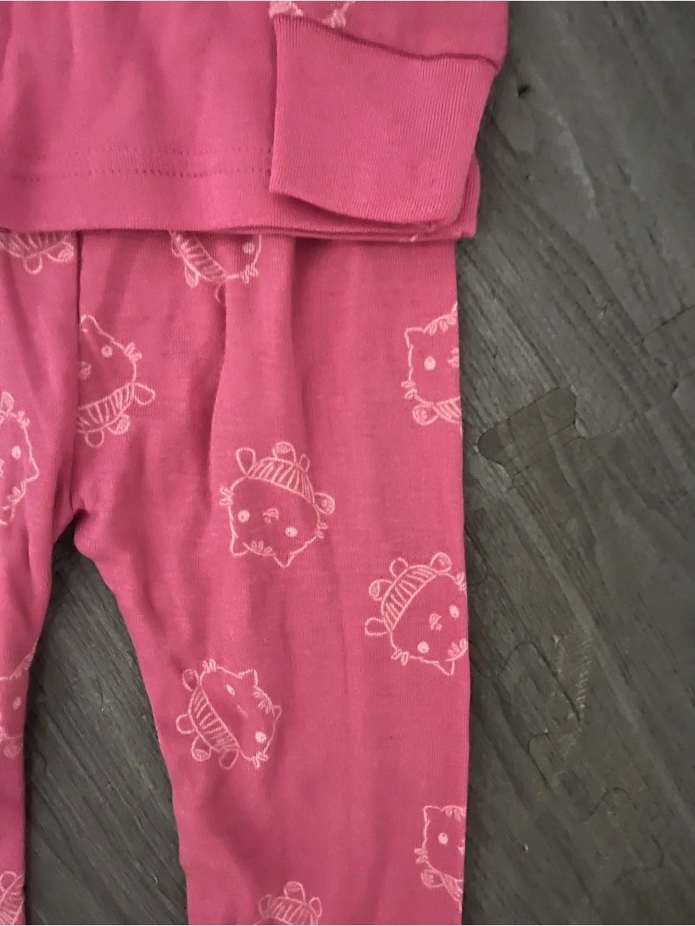Disney Girls Hot Pink Character Pajama Set - Long Sleeve Top & Pants